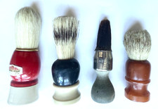 LOT OF 4 ORIGINAL VINTAGE SHAVING BRUSHES RUBBERSET - KLENZO - ETERNA - OPAL