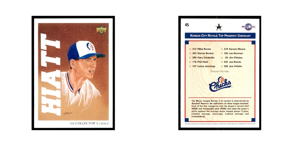 Phil Hiatt 1992 Upper Deck Minor League #45 Baseball Cards Baseball Card NM - Image 3 of 3