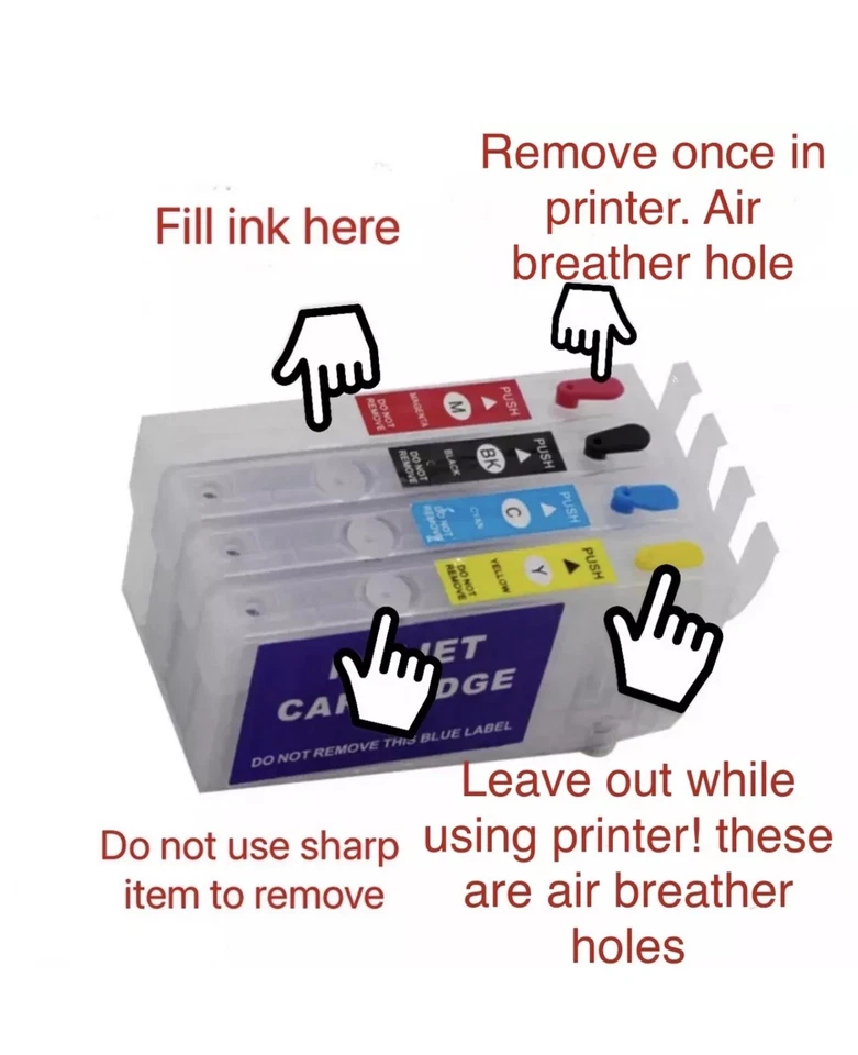 212XL empty Refillable with one time CHIP alternative use WF2850 XP4105 XP4100. - Image 4 of 4