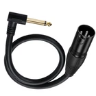 1pc 6.35mm Mono Male Angle to XLR Male Adapter Cable Microphone Guitar Amplifier