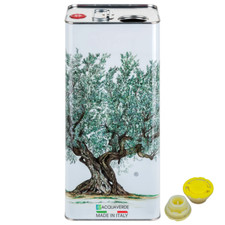 LATTINA per OLIO con TAPPO CONTENITORE ALIMENTARE in LATTA BIANCA ULIVO 5 Litri