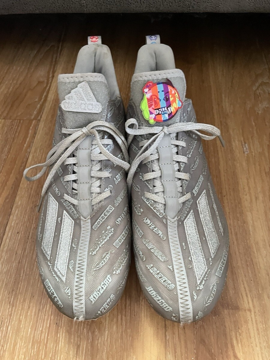 Size 10.5 Adidas Adizero Big Mood Silver Grey Mens Football Cleats GY4380 Adidas Adizero Big Mood Silver Football Cleats Shoe Men  main image 4