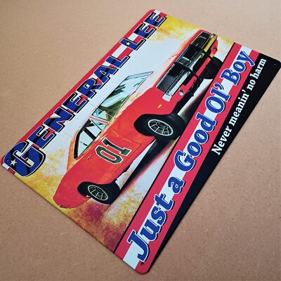 Insegna In Metallo Retrò The Dukes Of Hazzard - Poster In Lamiera 20x30 Cm Per Pub, Bar E Garage