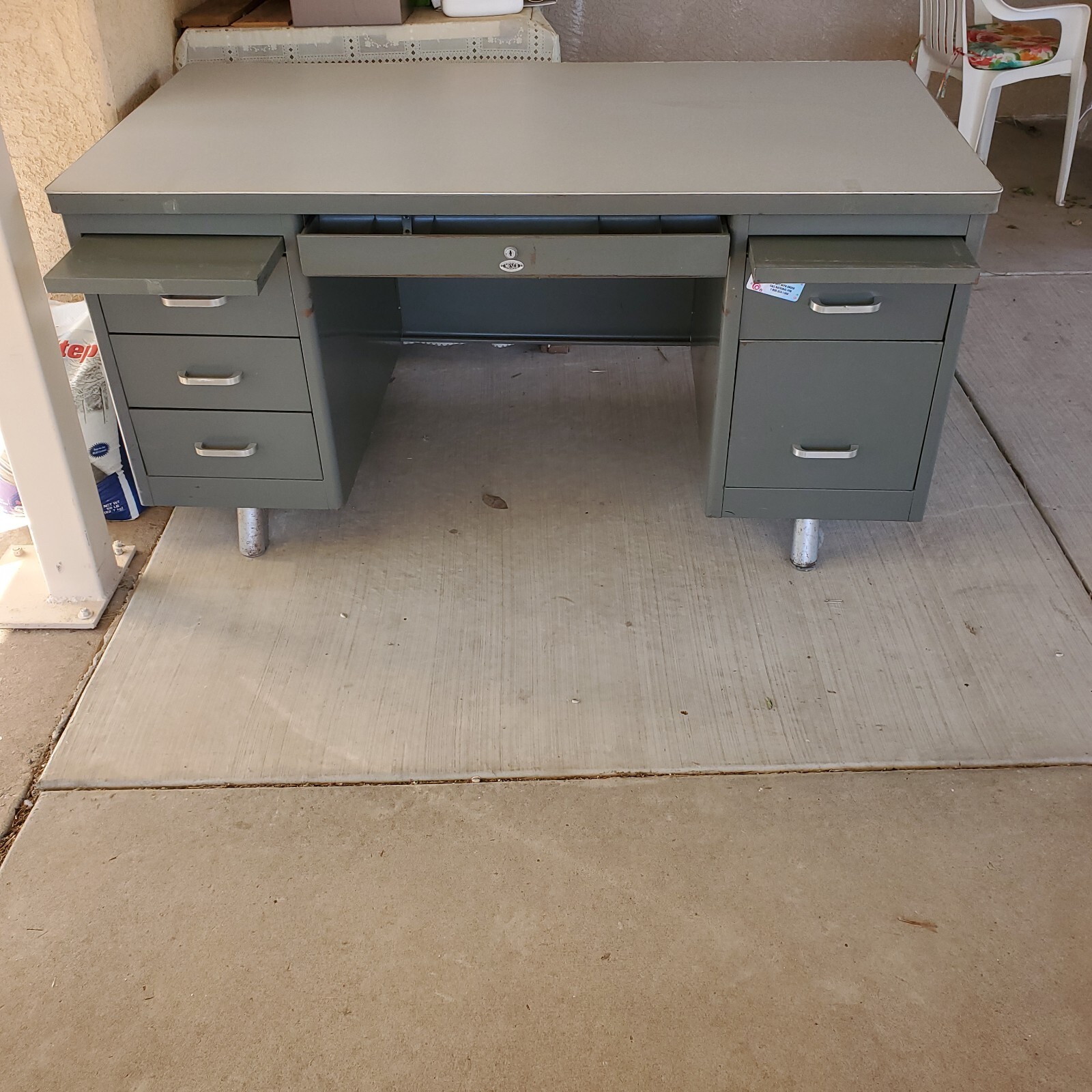 Used metal office desk with drawers and pullout workstations Excellent condition eBay