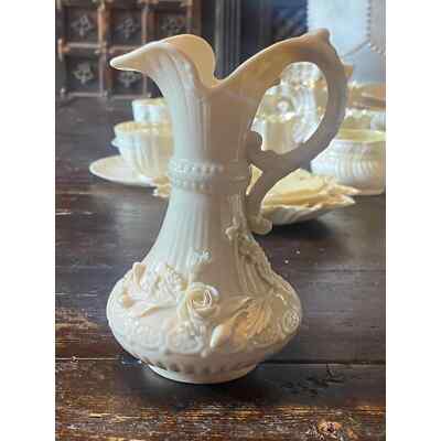 Vintage Ireland Belleek Fermanagh 6'' Aberdeen Ornate Ewer / Vase