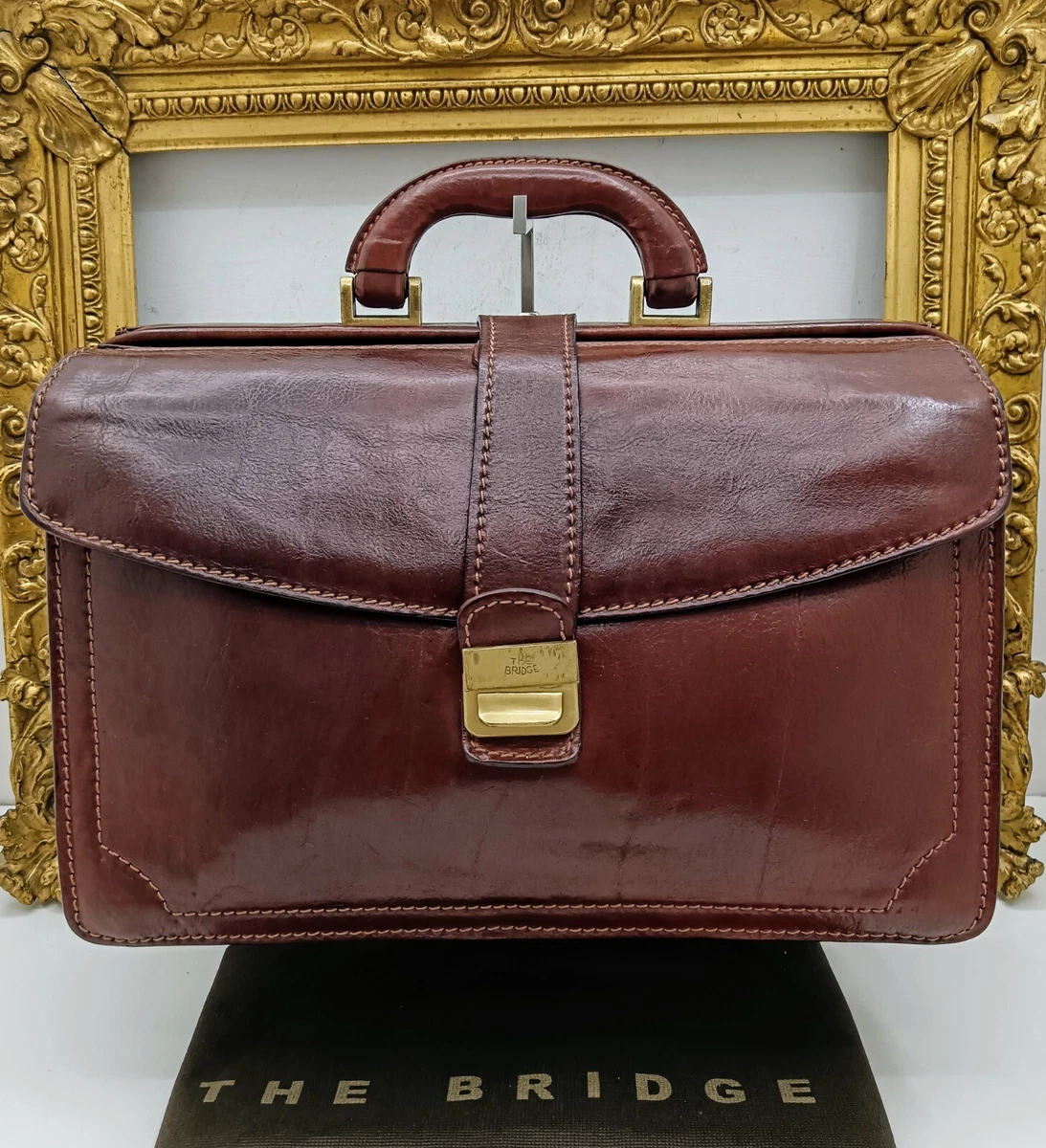 Sac Pour Ordinateur Portable The Bridge - Cuir Marron Homme - Réf. 44298101 - Neuf Avec étiquettes - Dimensions 37x27x11 Cm