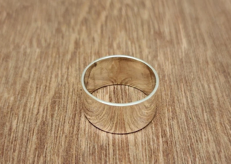 Solid 925 Sterling Silver Wide Band Ring Statement Handmade Ring All Size - Image 4 of 4