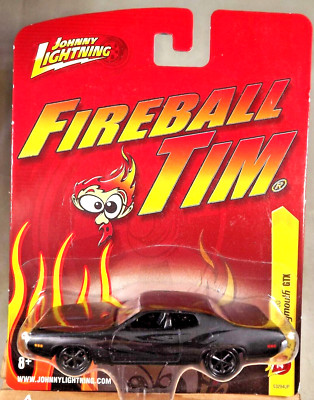 2011 Johnny Lightning Fireball Tim #14 1971 PLYMOUTH GTX Black w/Black 6 Spokes