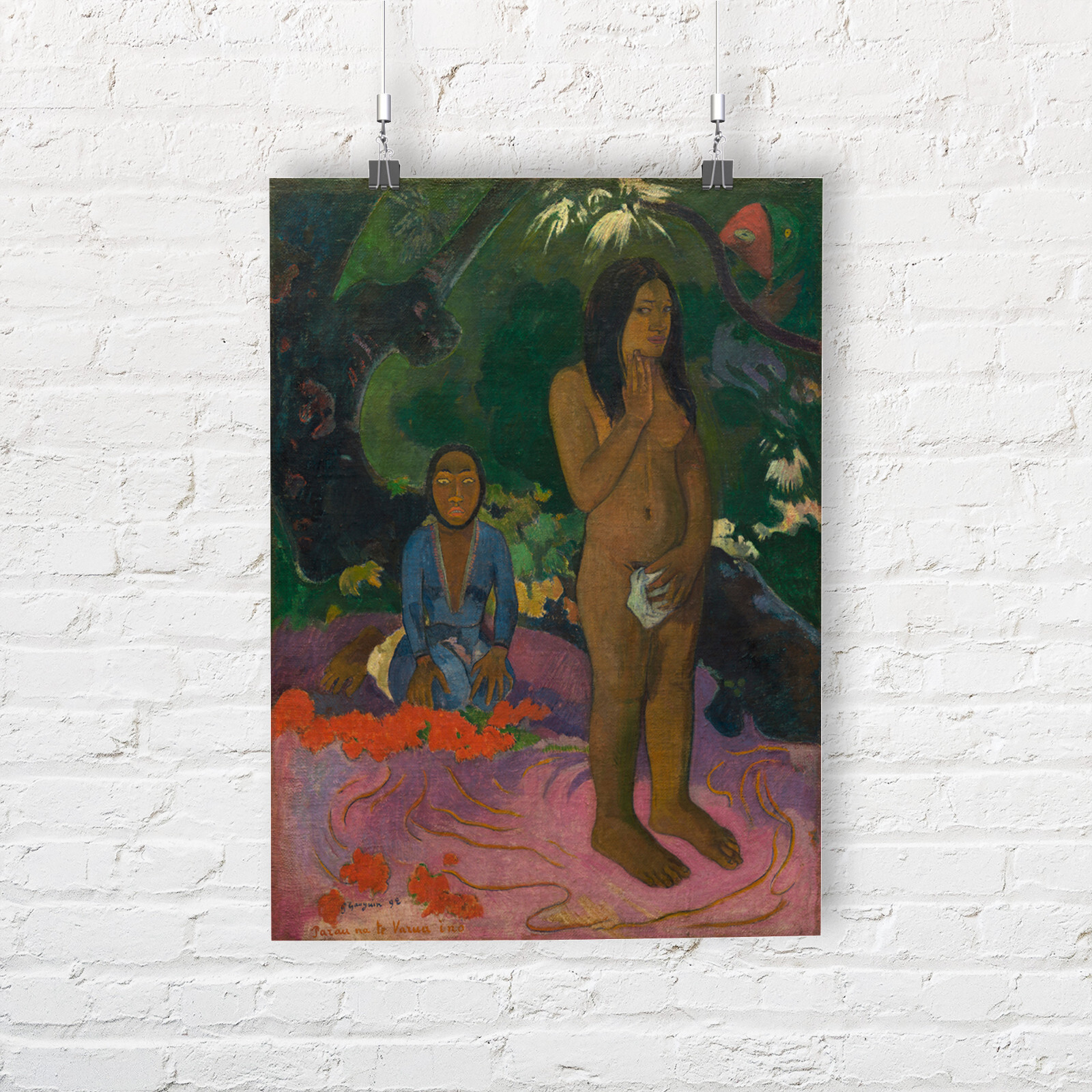 Paul Gauguin: Parau na te Varua ino (Palabras del Diablo). Impresión/póster de bellas artes