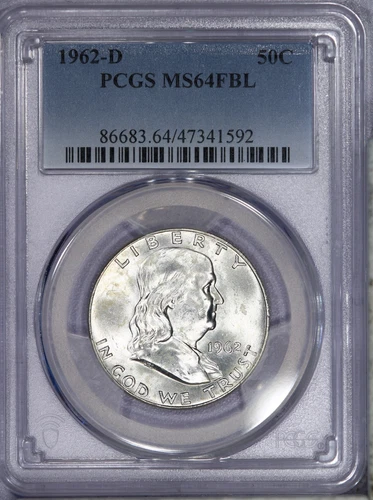 1962-D Franklin Half Dollar 50c PCGS MS64 FBL