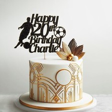 Personalised Happy Birthday Glitter Cake Topper With Any Name And Age Design