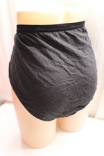 Vtg. Sissy Cotton Diva Princess Black Brief High Waist Tummy Control Panties 8