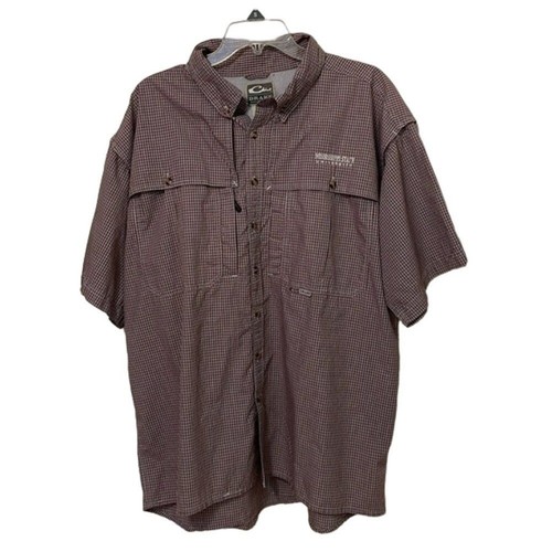 Drake rot weiß kariert Mississippi State Button Down Hemd Herren XL belüftet