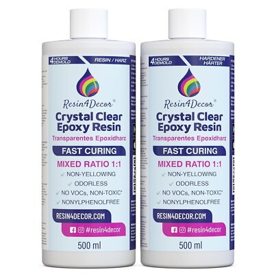 Quick Curing Epoxy Resin Set (4h Demoulding Time) RESIN4DECOR 1:1 Crystal Clear