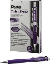Twist-Erase III Mechanical Pencil, (0.9Mm), Violet Barrel, Box of 12 (QE519V)