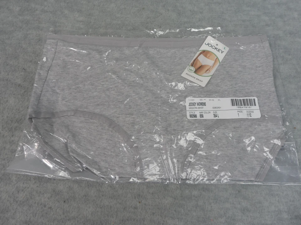 Bragas Jockey Modernas Gris Mezcla Algodón/Spandex 3 Pares Para Mujer Talla L Nuevas con Etiquetas Foto 4 de 4