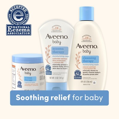 Aveeno Baby Eczema Care Kit with Baby Lotion: Wash, Cream & Balm, 3 Items