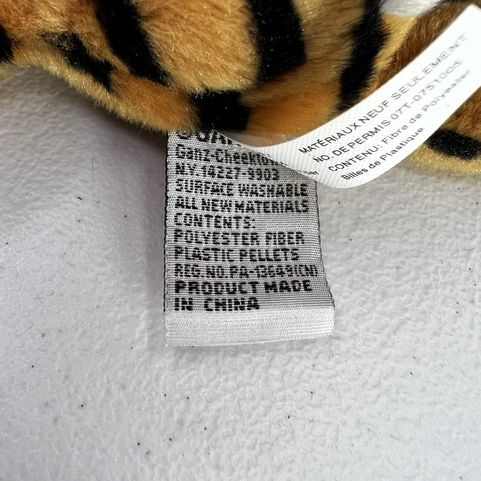 Ganz Webkinz Tigre de Bengala 9" Peluche Juguete Suave Gorro Sin Código Foto 4 de 4