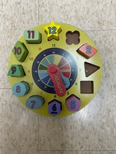 Melissa Doug Wooden Shape Sorting Clock Educational Toy Puzzle Time Numbers