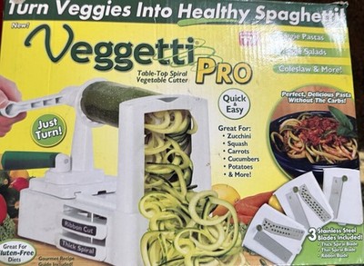 Veggetti Pro Spiral Vegetable Cutter Tabletop Spiralizer 3 Blades