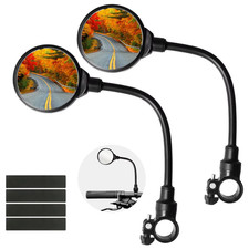 Bike Handlebar Mirror 2 Pack - Rotatable And Adjustable Wide Angle Rear View
