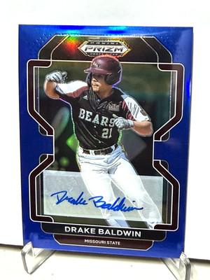 Drake Baldwin 2022 Panini Prizm Draft Picks Auto Prizm Blue /99 RC Auto