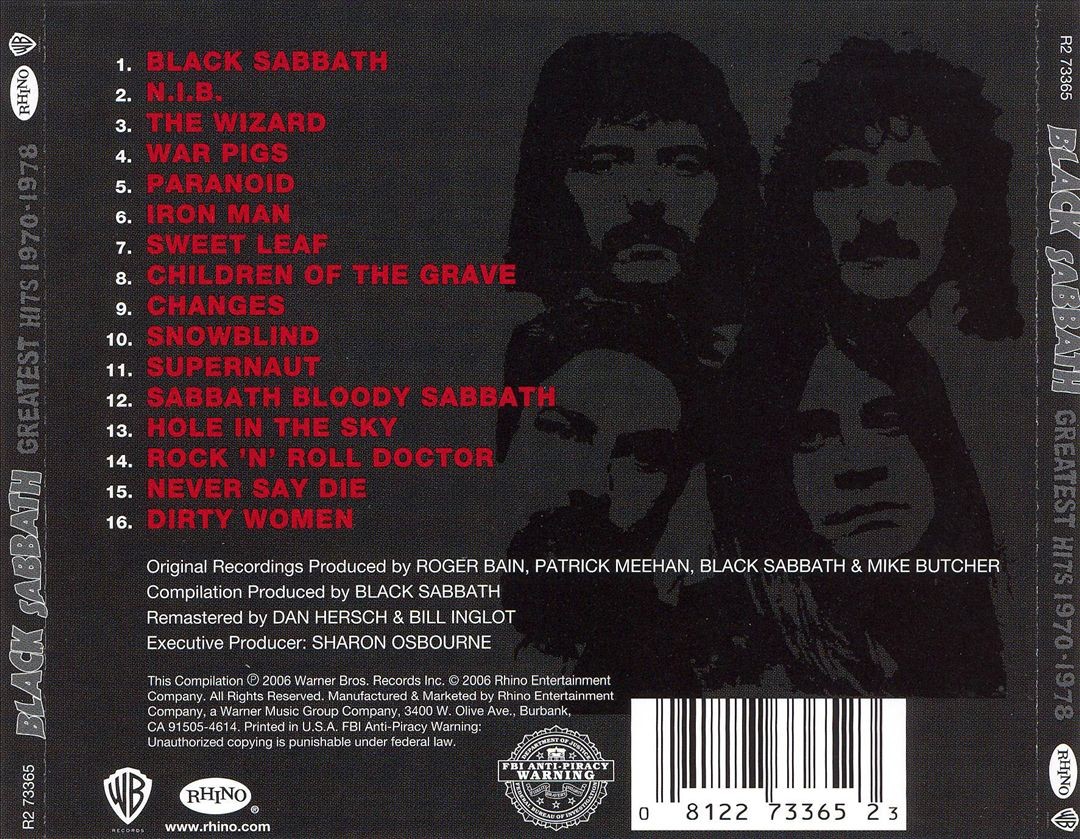 BLACK SABBATH GREATEST HITS 1970-1978 NEW CD 81227336523| eBay