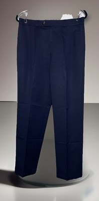 Ralph Lauren Chaps Men s Wool Slacks Navy/Black  32X29.5 Pleated Cuffed Lined