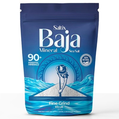 Saltix Baja Mineral Sea Salt   Fine Grind 8 oz (1/2 lb) 160+ Servings   1...