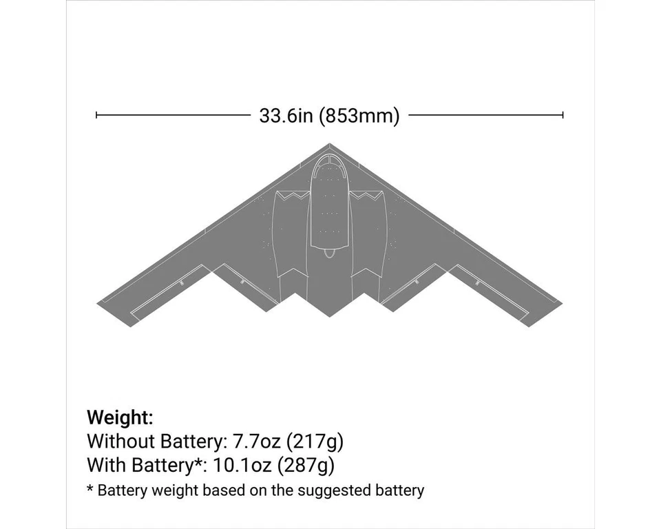 E-flite Micro B-2 Spirit of America Twin 30mm EDF BNF Basic Electric Jet - Image 4 of 4