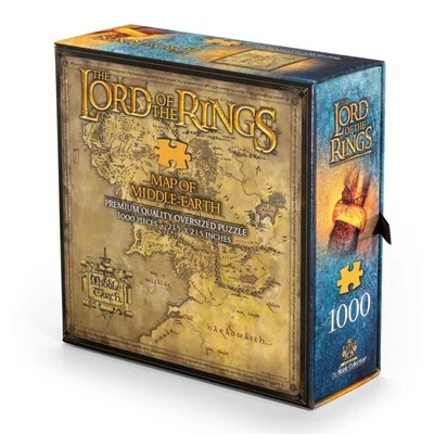 The Noble Collection - LORD OF THE RINGS - MIDDLE-EARTH MAP - Puzzle - Neu &