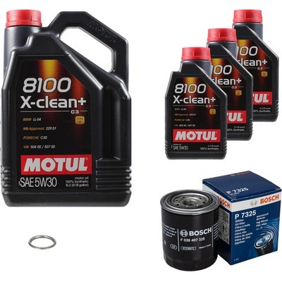 BOSCH Ölfilter 8 L MOTUL 8100 X-clean+ 5W-30 für Subaru Forester 2.0 D AWD