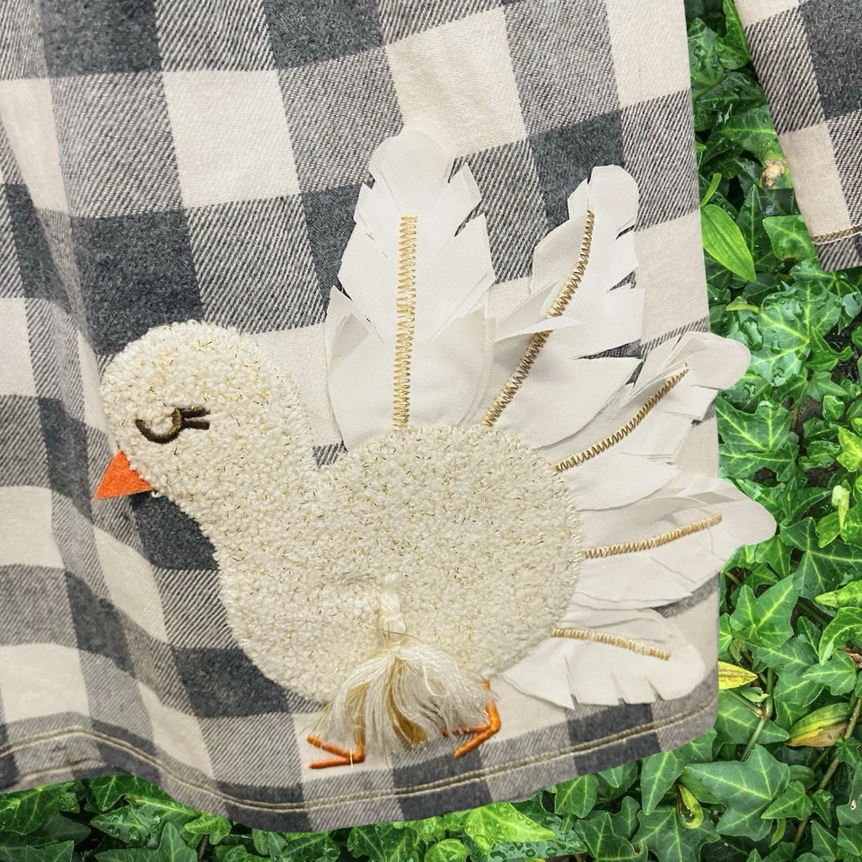 Mudpie 5T 灰色格子感恩节土耳其连衣裙 全新 — 第 2/4 张图片