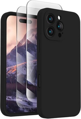 iPhone 16 Pro Max Case, Silicone Upgraded [Camera Protection] Phone Case, Black