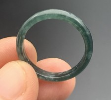 Video Certified Green Natural A Jadeite Jade Round Circle Ring NO. 7.25  420186