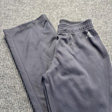 Adidas Womens Small Climalite Track Pants Gray Wide Leg Elastic Waist