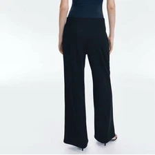 H&M Black Loose-Fit Jersey Pants Women’s Size M High Waist Straight Leg