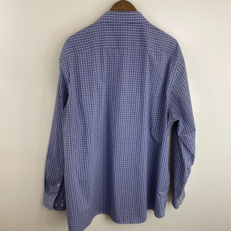 Kirkland Signature Shirt Mens 2XL XXL Blue & Purple Plaid Long Sleeve Button - Image 2 of 4