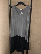 NWT Me & U Gray Black Hi Low Maxi Dress Size 2X