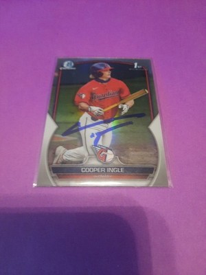 Cooper Ingle 1st Bowman IP Signed Autograph Cleveland Guardians Hot Prospect
