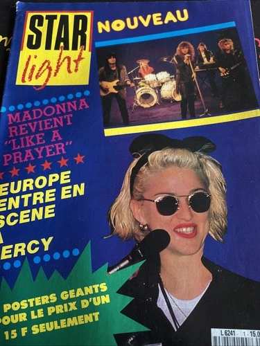 MADONNA EUROPE MAGAZINE Star Light Poster Géant  1988 Rare Collector