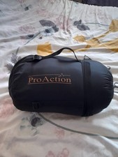 ProAction Adult Sleeping Bag. Black With Orange Interior. Comes In Bag.