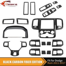 15pcs Interior Console Cover Trim Kit For Dodge Ram 1500 2010-2018 Carbon Fiber 15pcs Interior Console Cover Trim Kit For Dodge Ram 1500 2010-2018 Carbon Fiber
