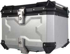 CRUIZER Topcase für Motorrad/Roller, eloxiertes Aluminium, 55 l, silberfarben, g