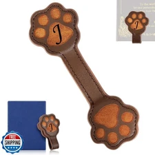 Incycall Magnetic Leather Bookmark, Cute Initial Magnetic Bookmar