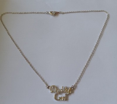 Silver-toned Fashion Necklace Featuring a Glittery ''Daddy's Girl'' Pendant