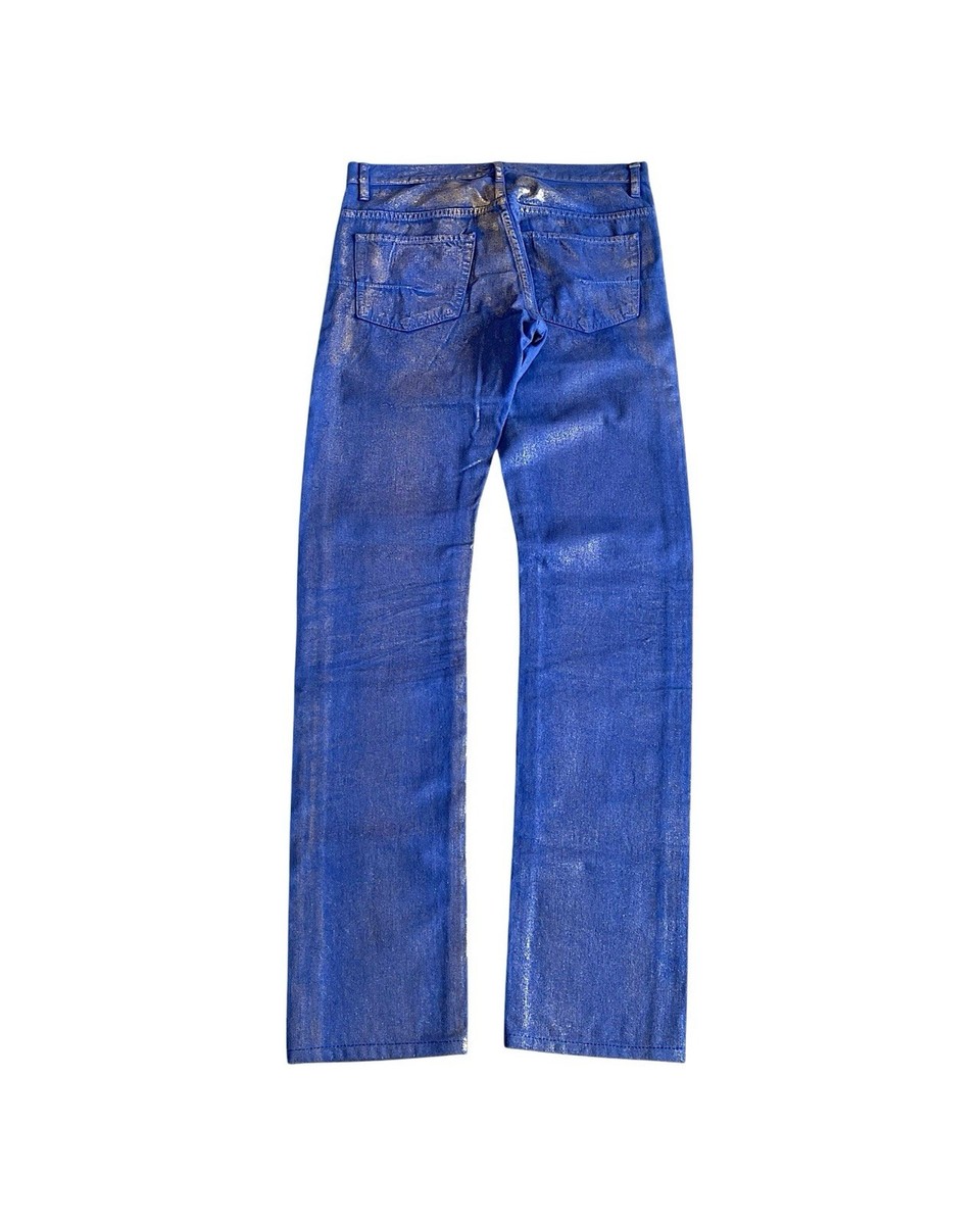 Dior Homme SS09 “Planisphère” Luster Gold Wax Denim Jeans Hedi
