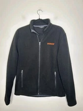 Dunkin' Donuts Logo Jacket Mens Black Full Zip Fleece Employee Size Medium M NEW