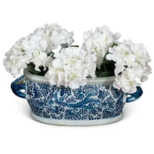 US SELLER - Blue White Phoenix Chinese Porcelain Footbath Planter