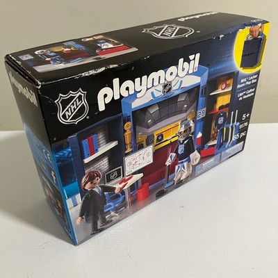 Playmobil 9176 NHL Hockey Locker Room Playset Coach Player 65 pc - New 2017